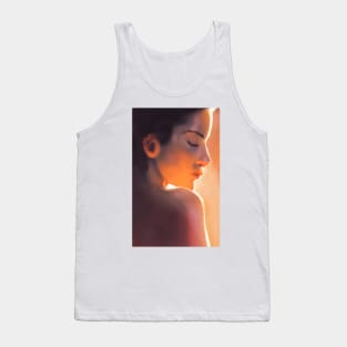 Painting - Female Profile Tank Top